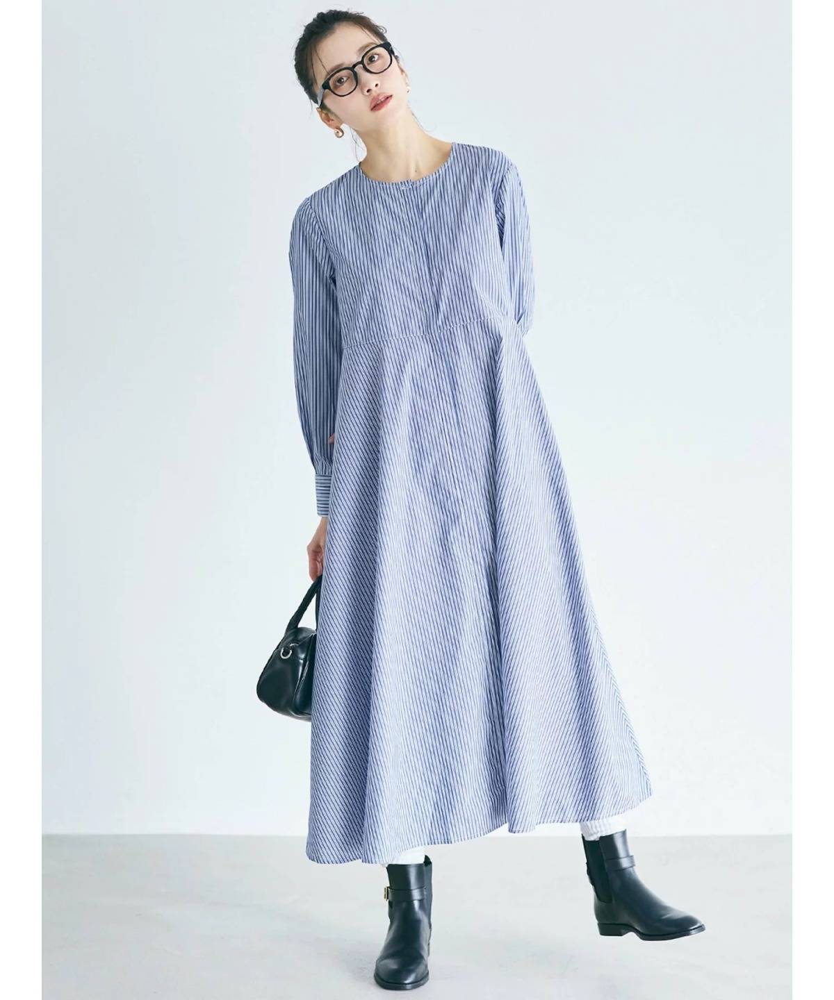 coca フレアシャツワンピース