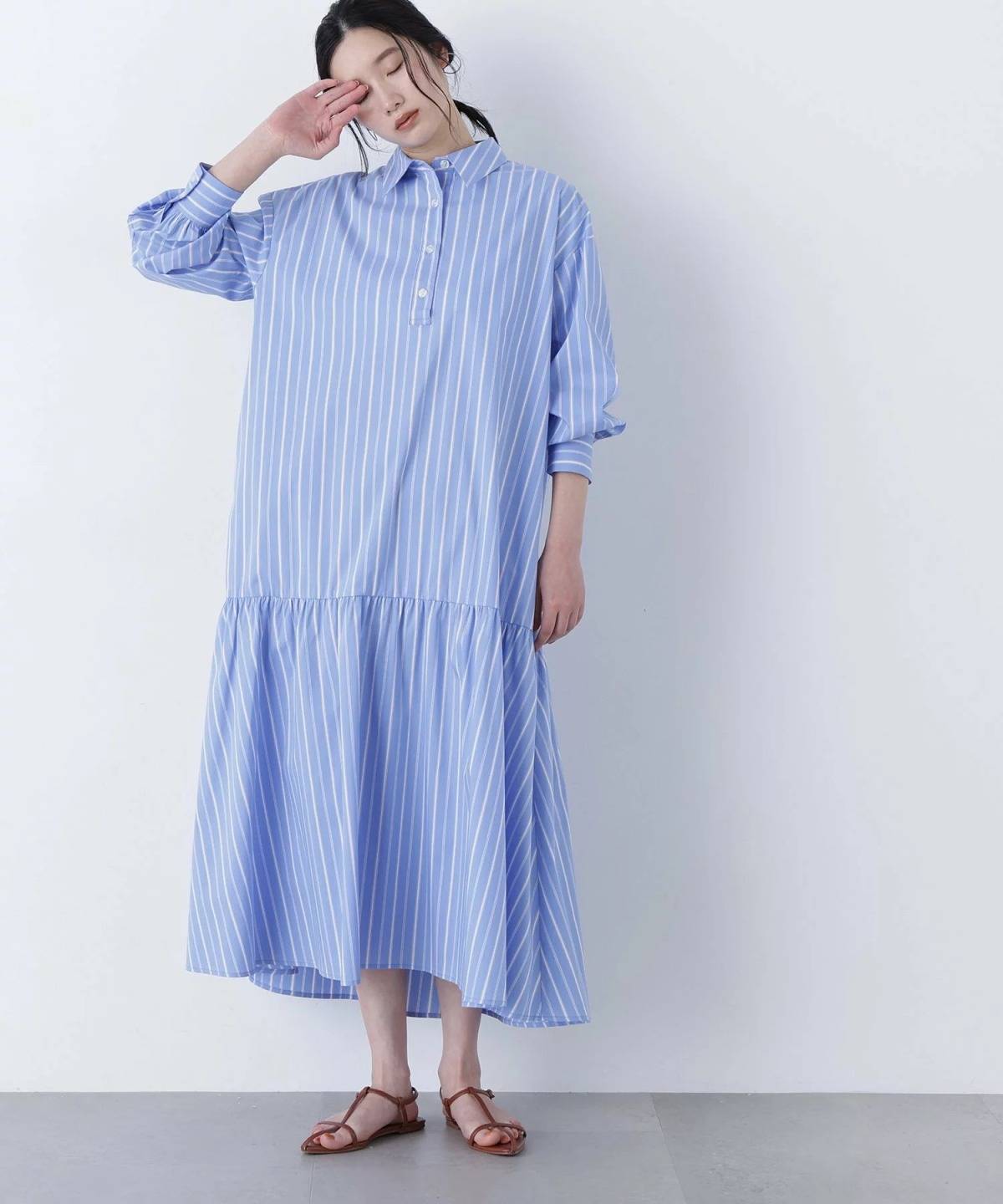 NATURAL BEAUTY BASIC オーバーシャツワンピース