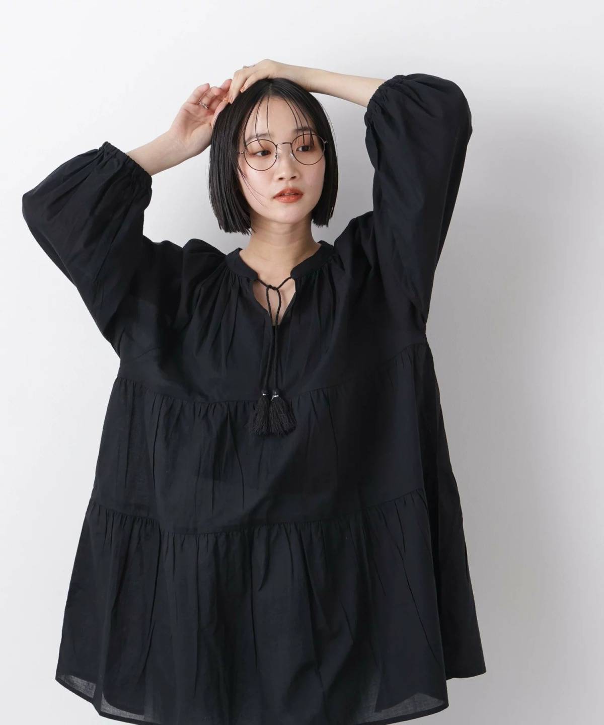 NANO universe ティアードチュニックブラウス