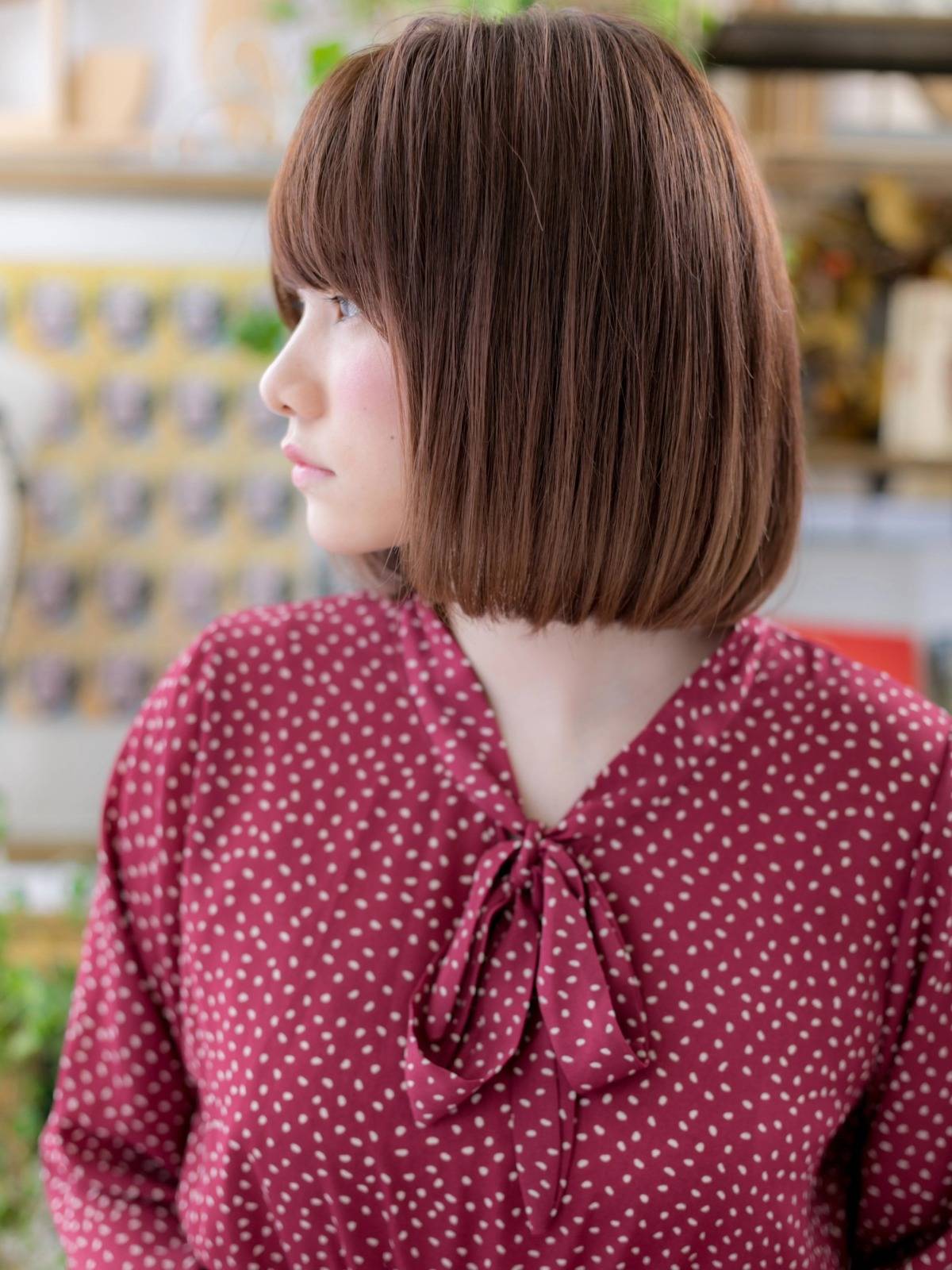 フェミニンストレートボブ