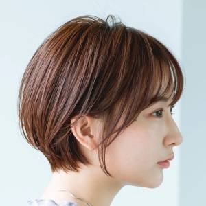  シンプル丸みショート 