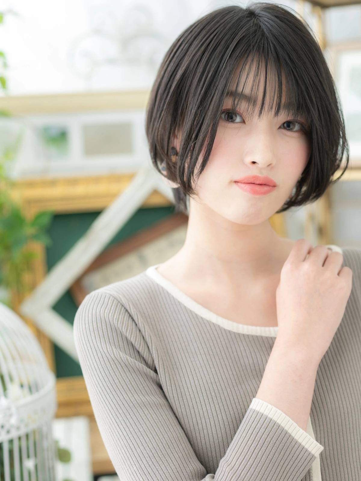 前下がりシルエットショート