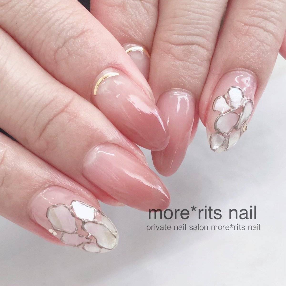 ピンクブラウンネイル