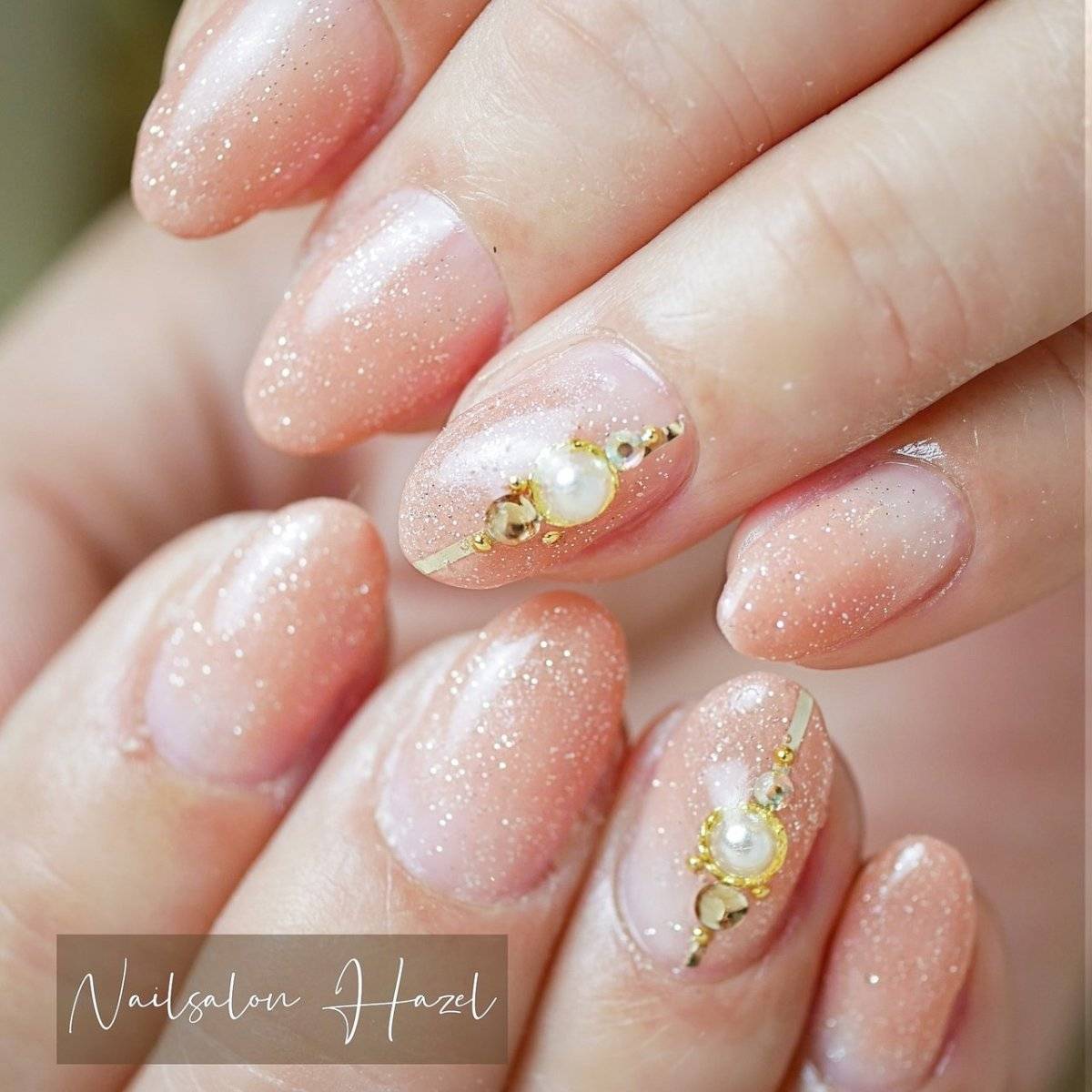 オレンジベージュネイル