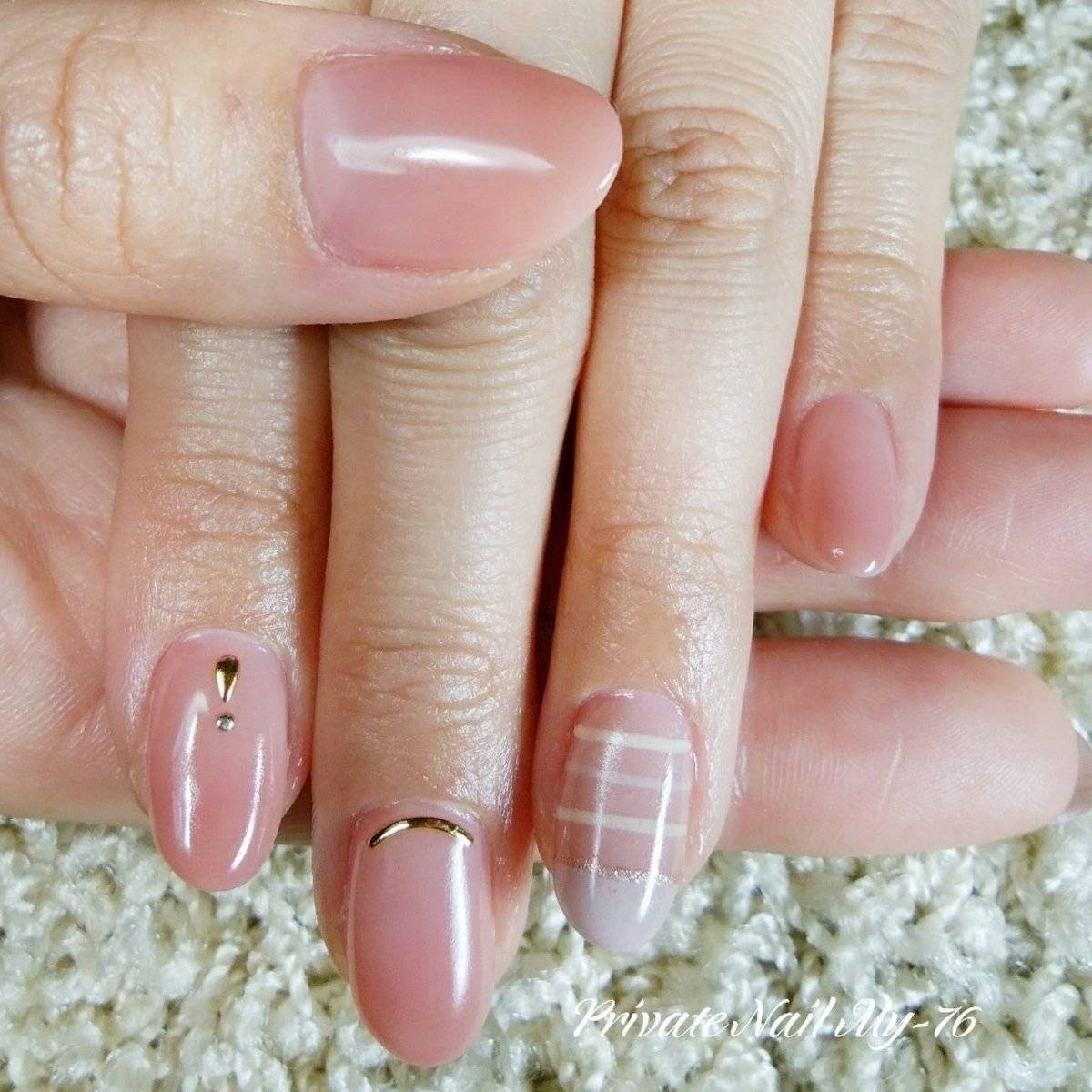 オレンジピンクネイル