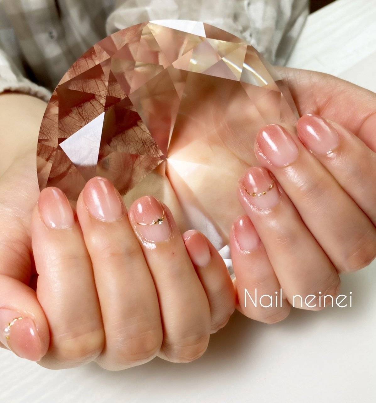 オレンジピンクネイル