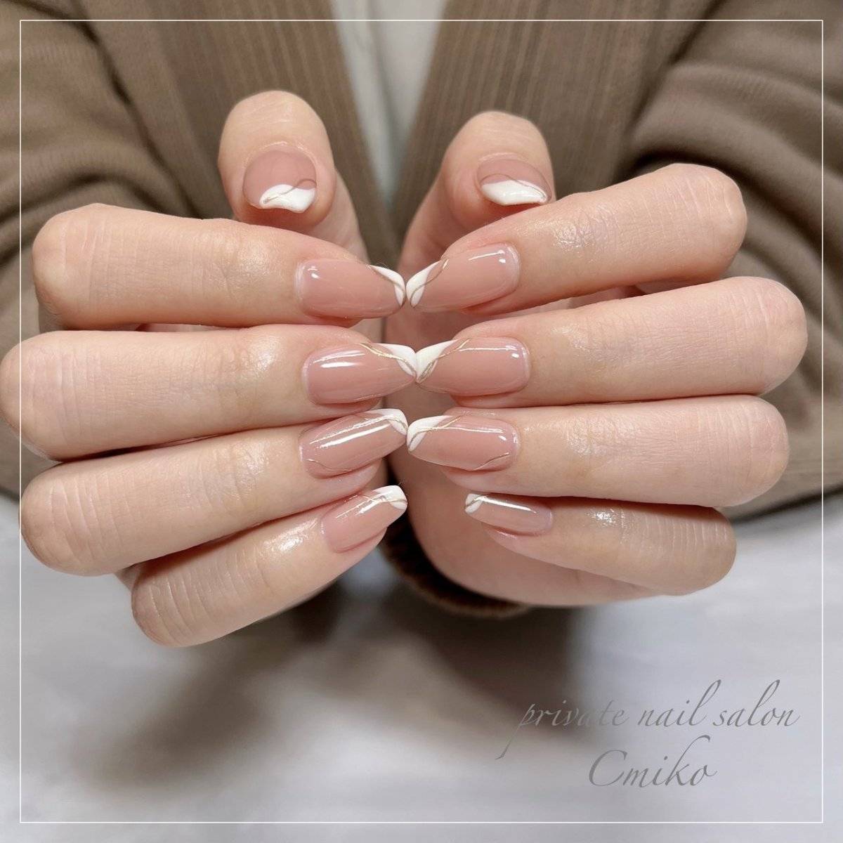 ピーチピンクネイル