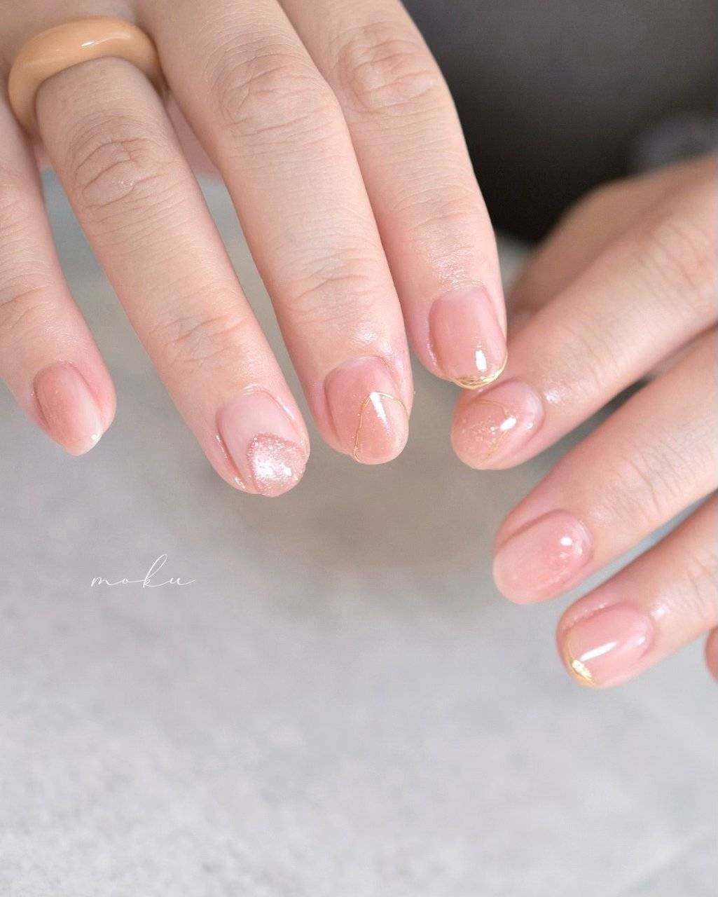 ピーチピンクネイル