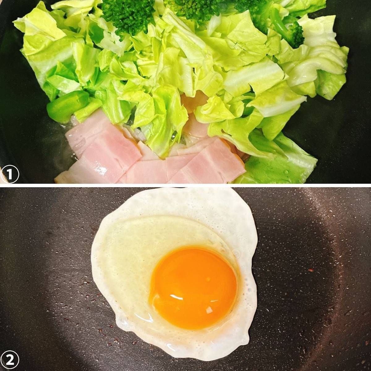 パスコ公式の「グリーン野菜と目玉焼きのオープンサンド」のレシピ