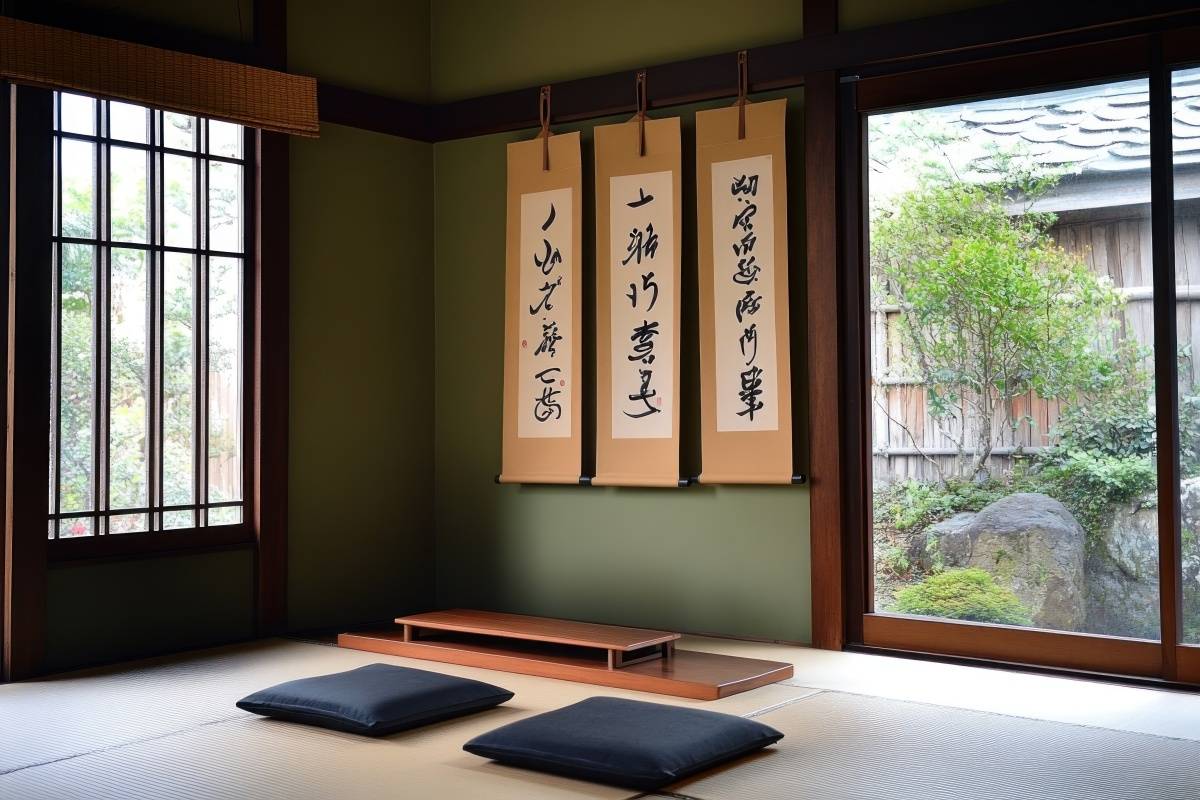 和室　出世運　下がる　黒い座布団