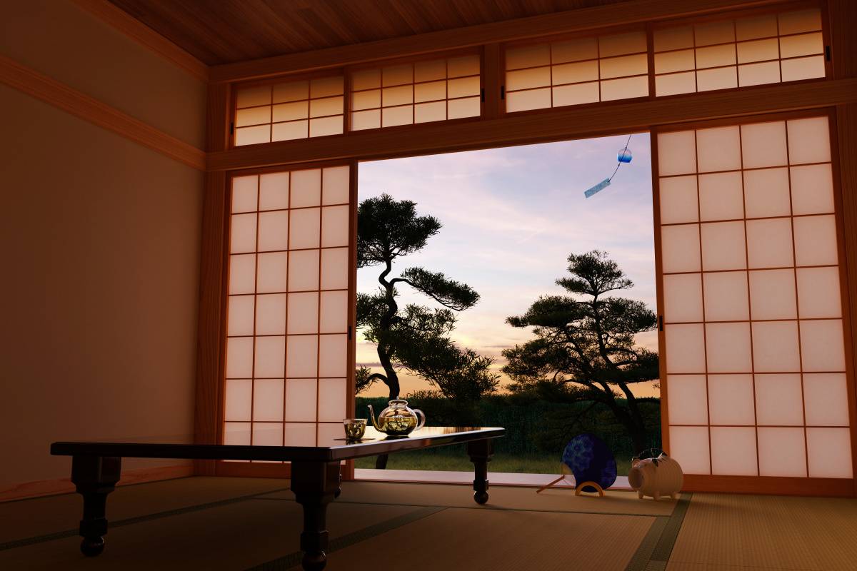 和室　出世運　上がる　風鈴