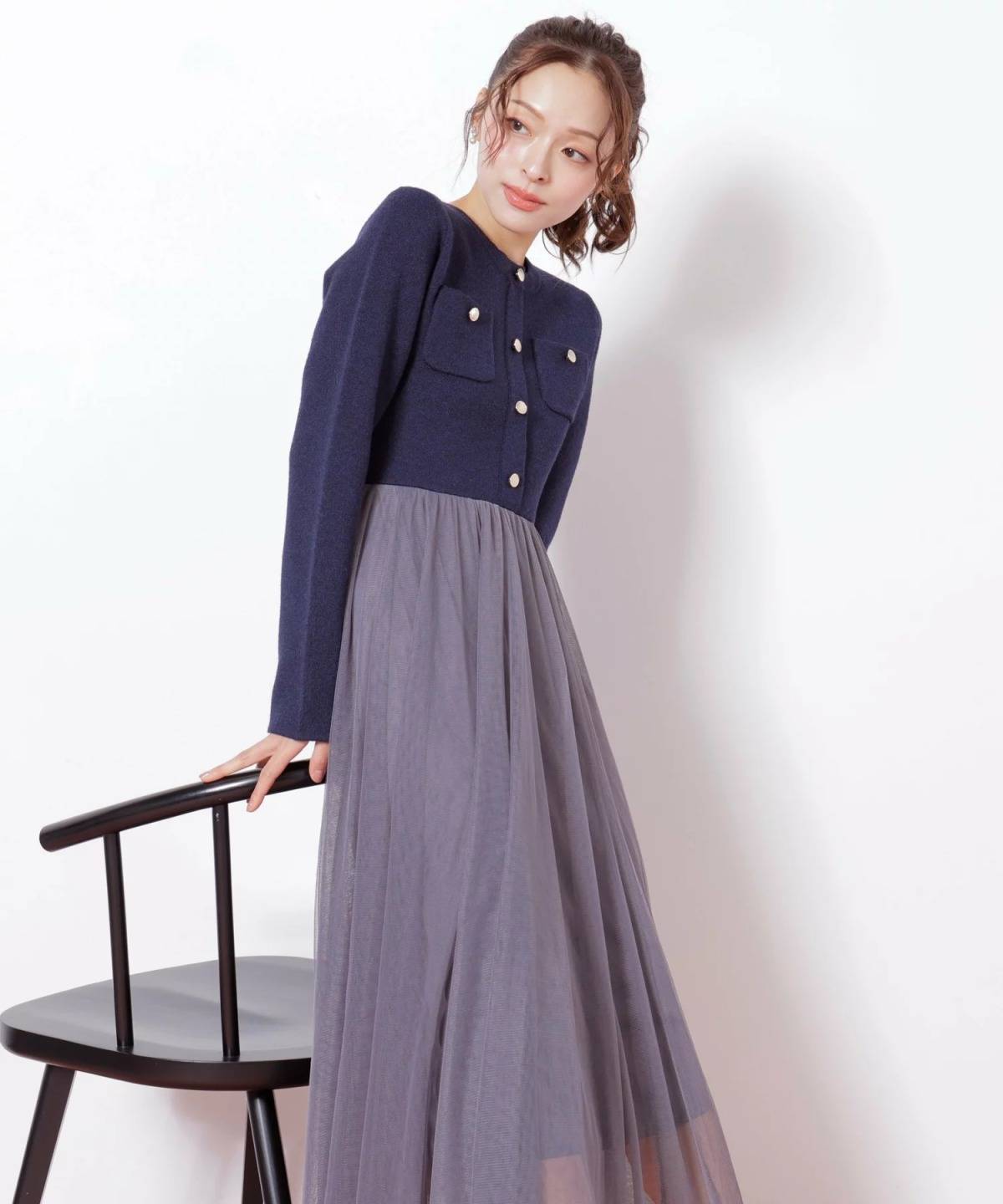 JILL by JILL STUART ニットジャケットドッキングワンピース