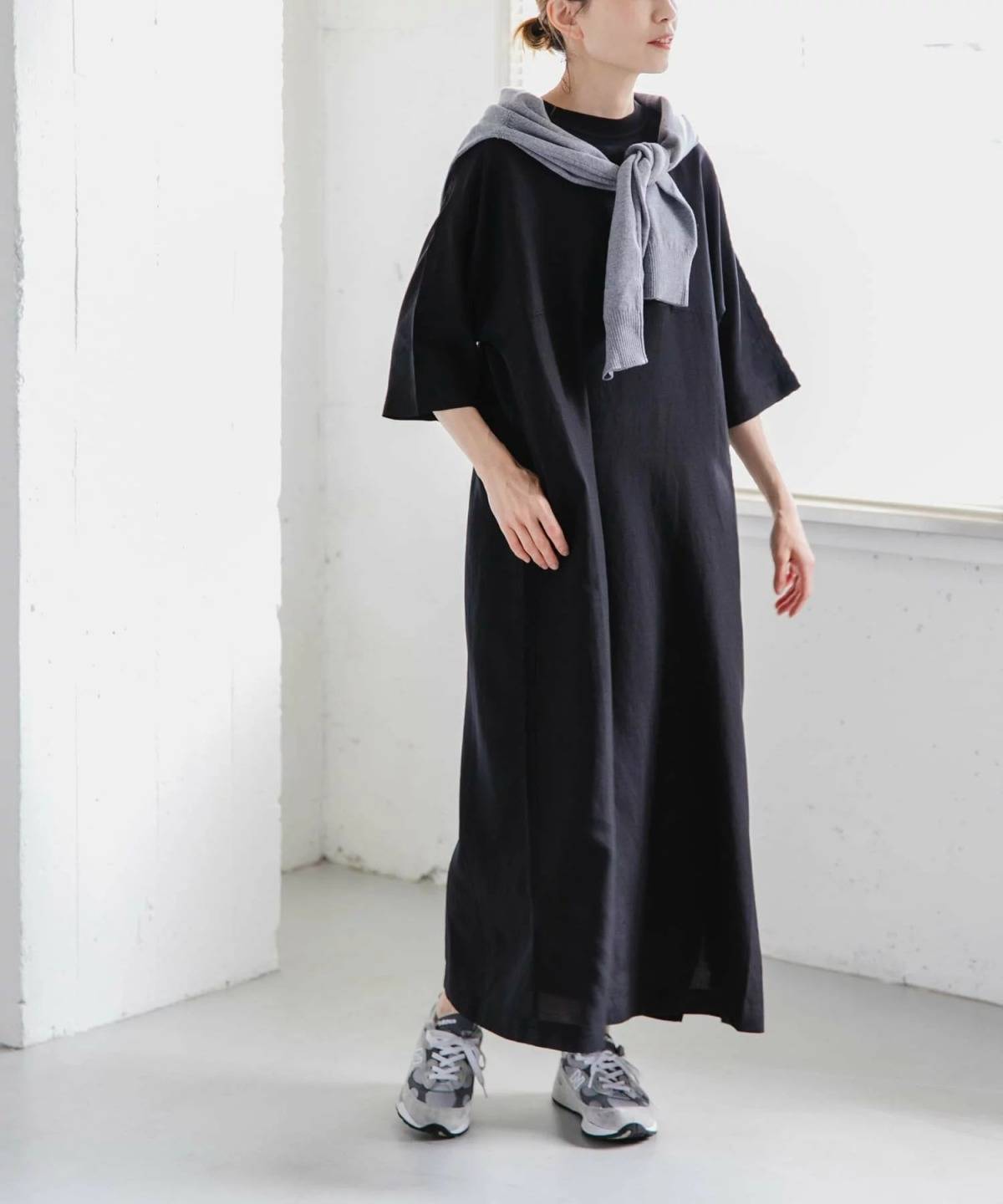 URBAN RESEARCH DOORS FORK&SPOON リネン混プルオーバーワンピース