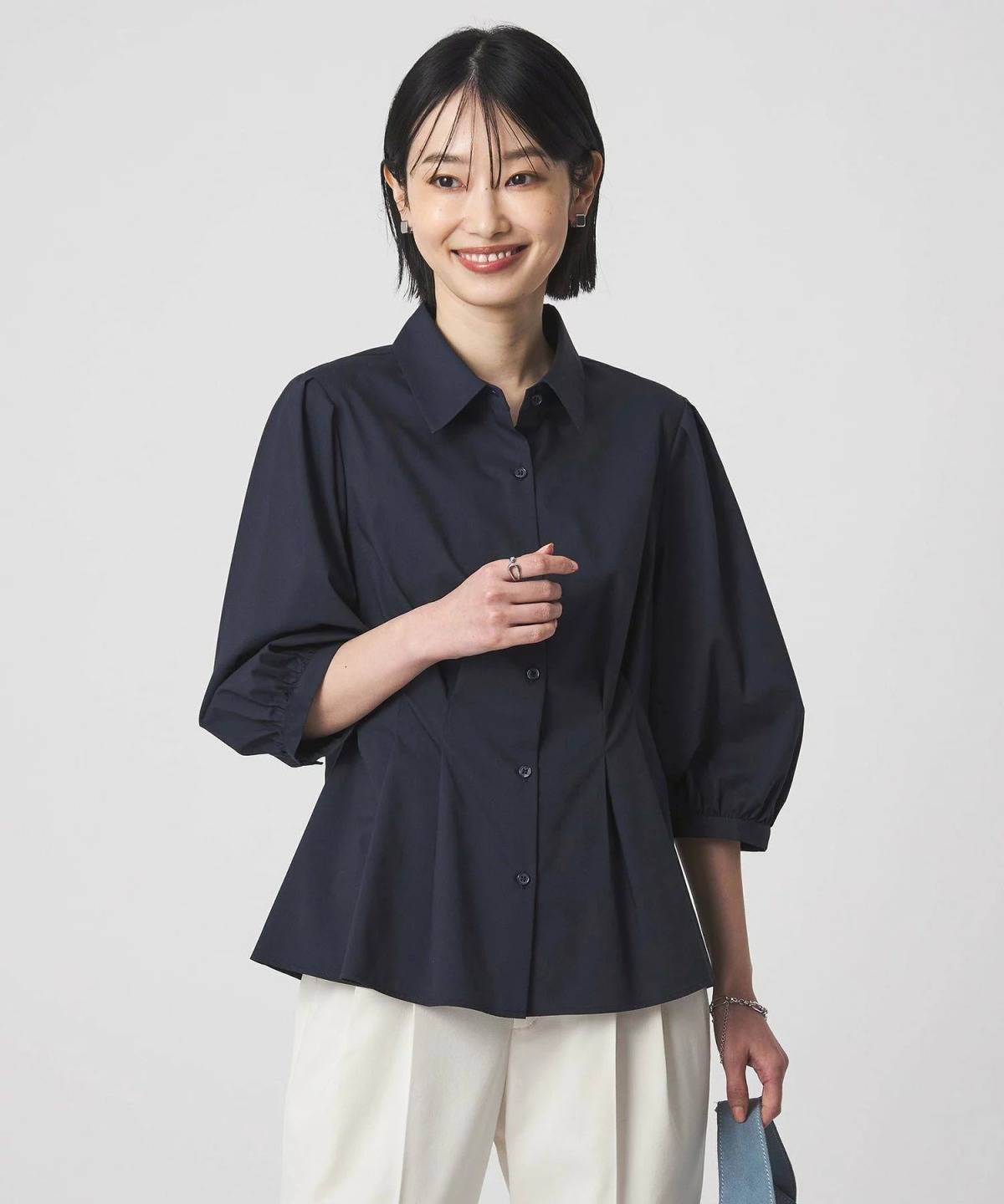 UNITED ARROWS green label relaxing ウエスト タック フレア シャツ
