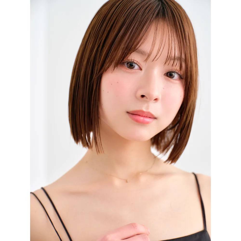 シースルーバング×ナチュラルボブ