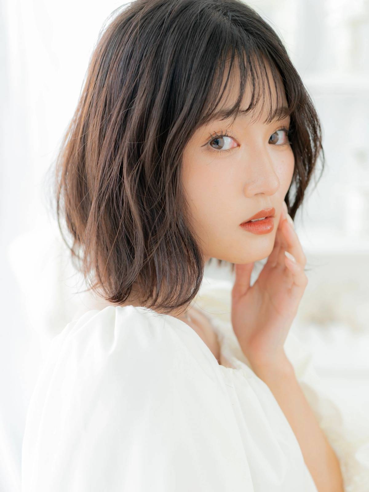 フェミニンなゆるふわボブ