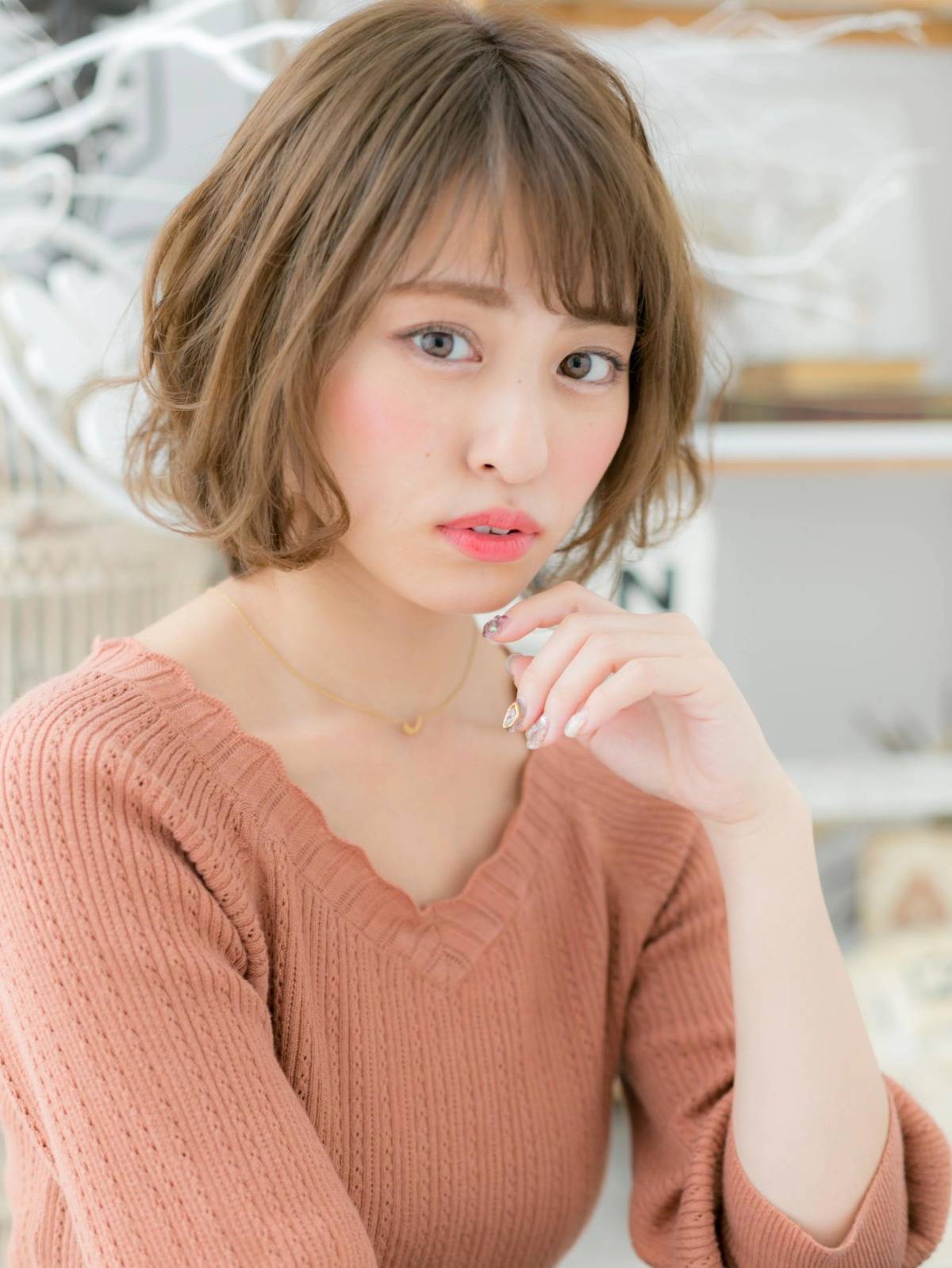大人可愛いゆるパーマボブ