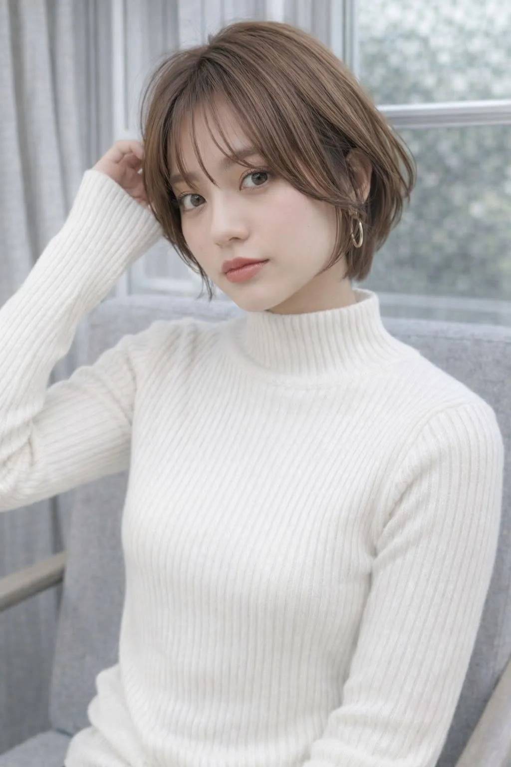 け感丸みショートボブ