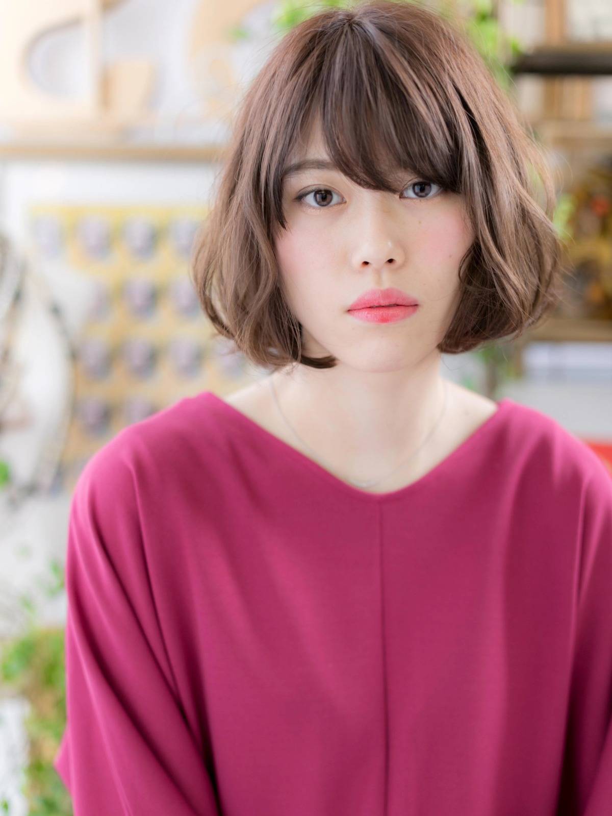 大人可愛いゆるふわボブ