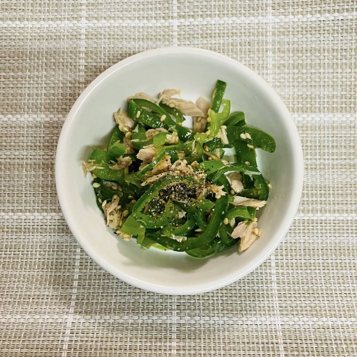 いなば公式の「ピーマンとツナのナムル風(無限ピーマン)」のレシピ