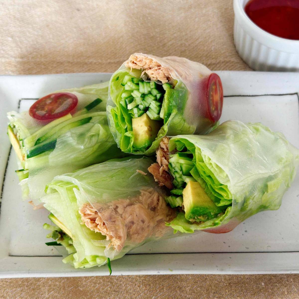 いなば公式の「ツナ入りの生春巻き」のレシピ