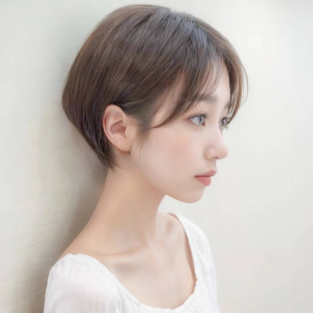 ぺたんこ見えするショート