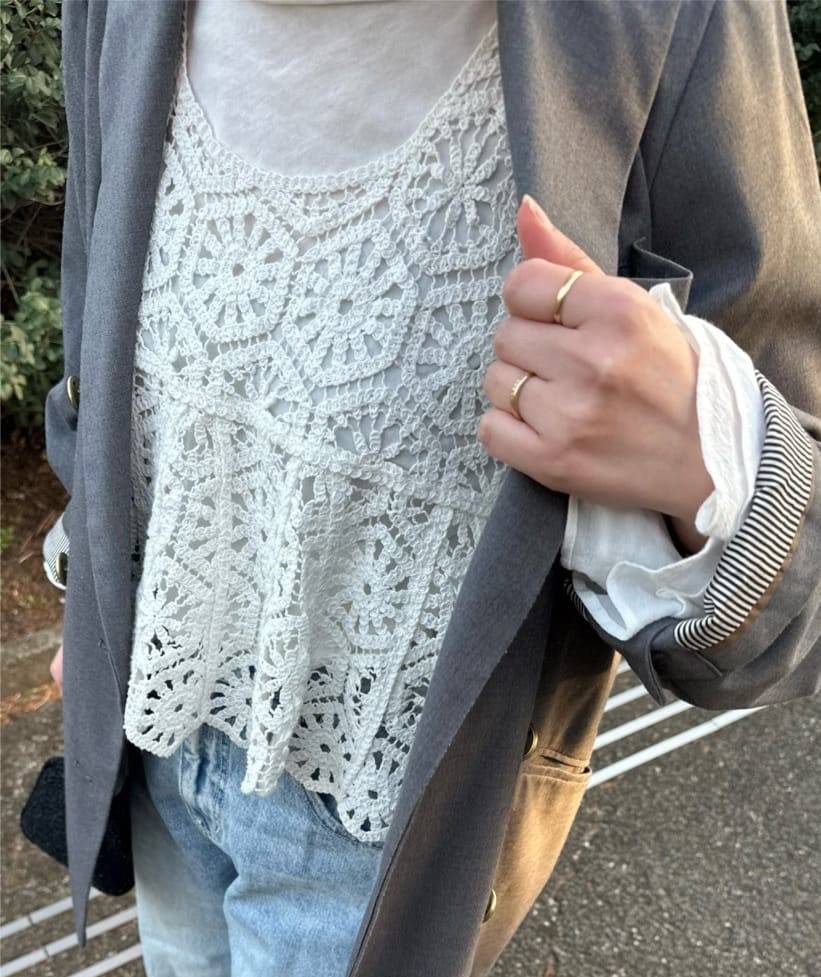 かぎ針編み風ビスチェ