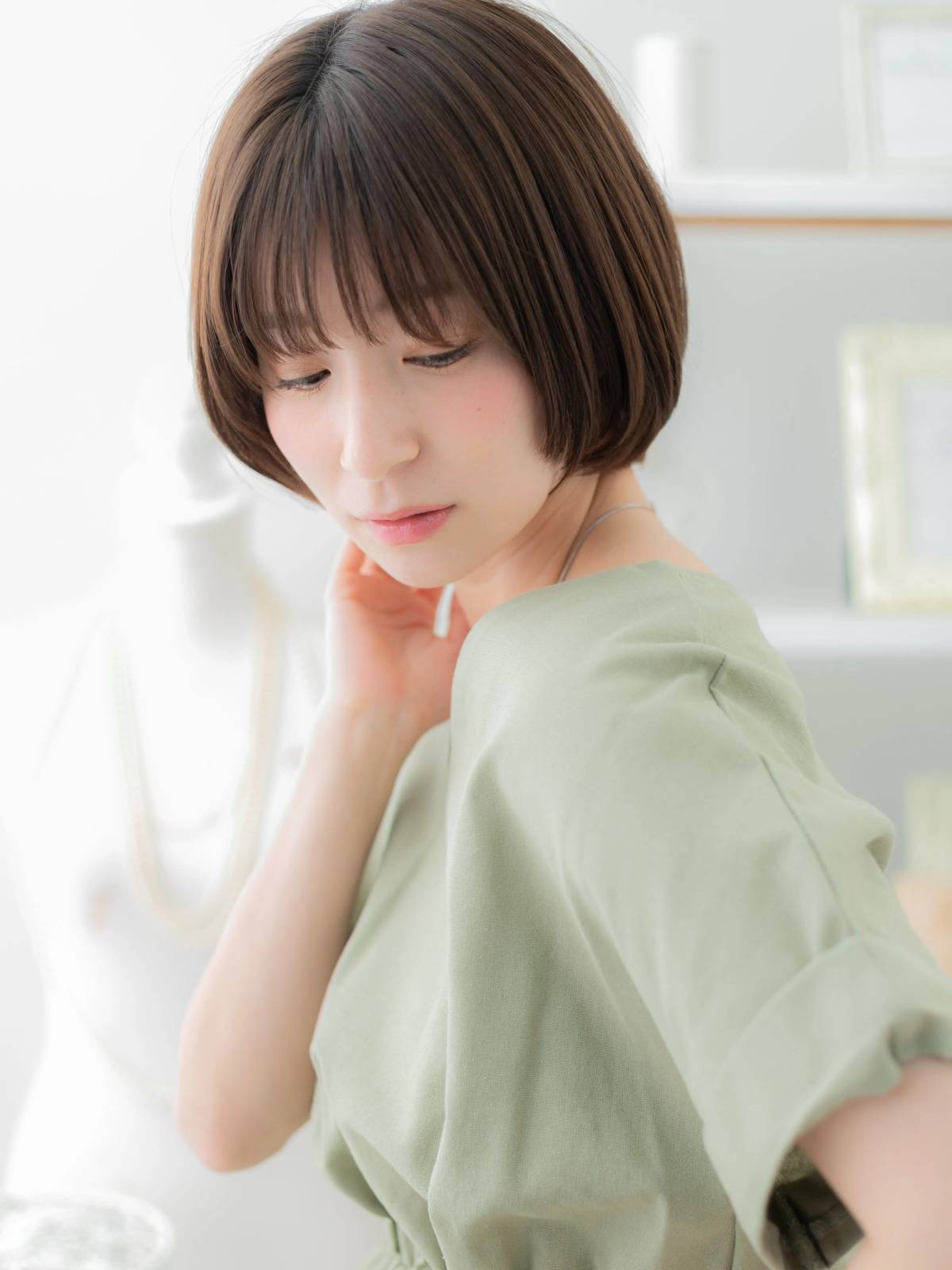 毛先がハネにくいマッシュボブ