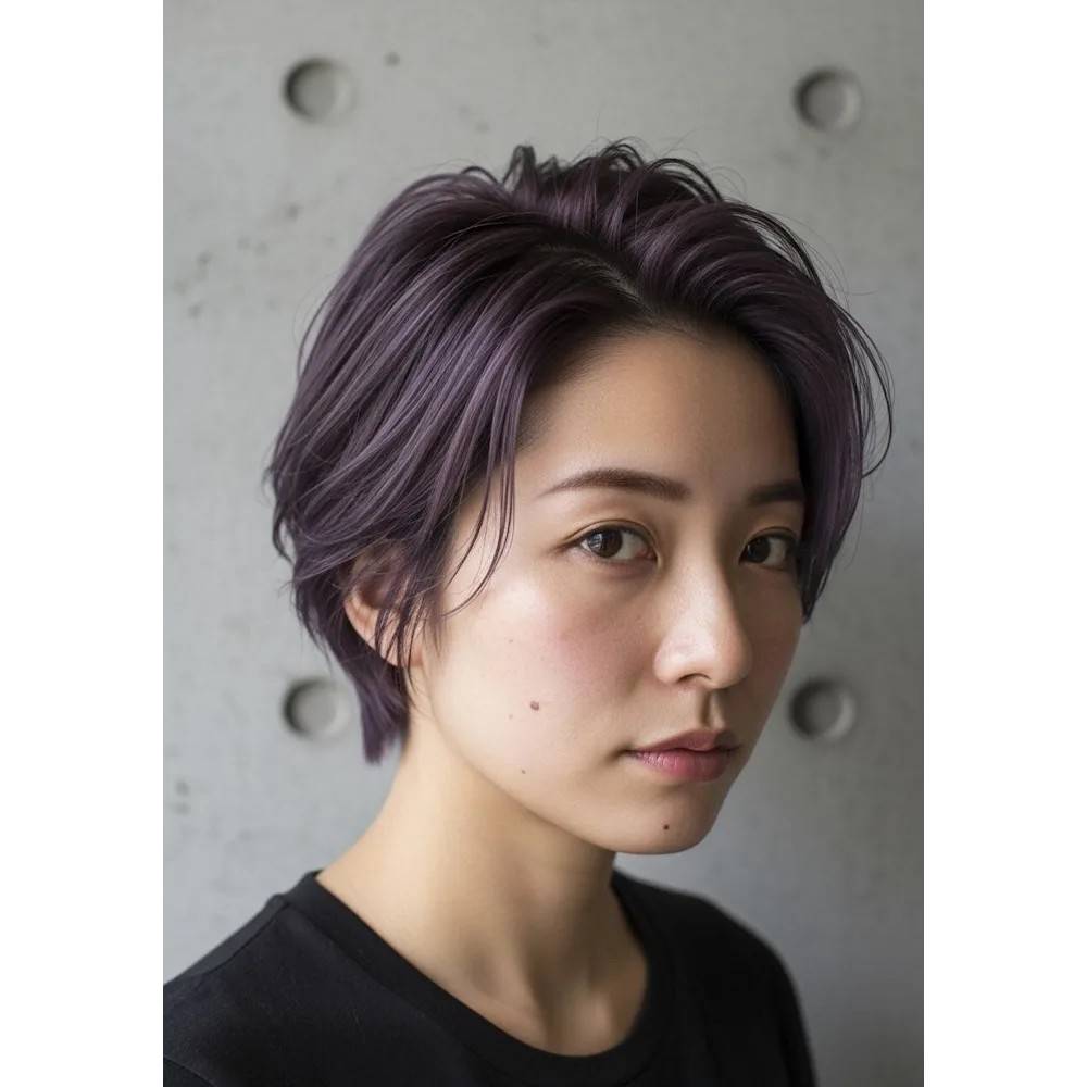 ダークラベンダーのハンサムショート