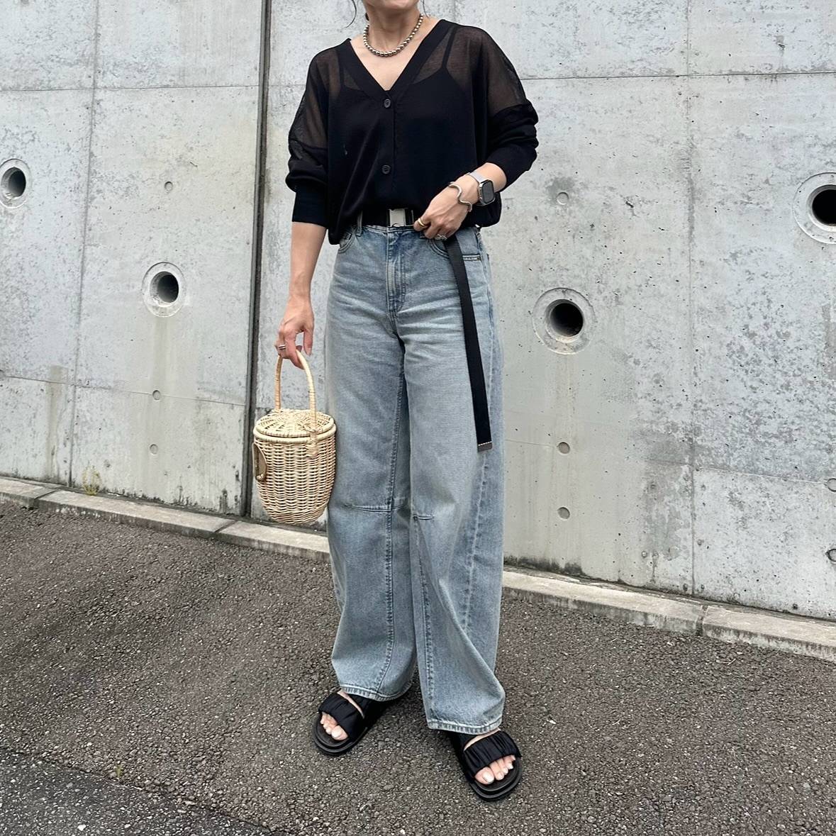 シアーカーディガンを合わせる♡
