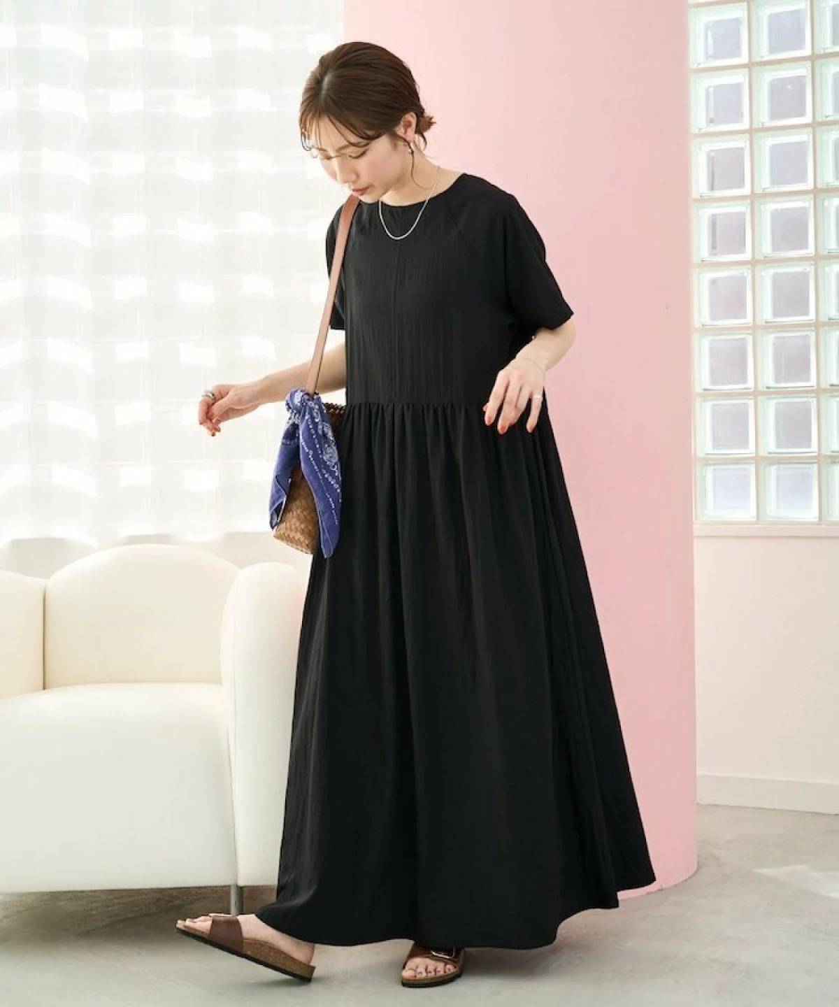 FREAK’S STORE ナイロン ワッシャー ティアード ワンピース
