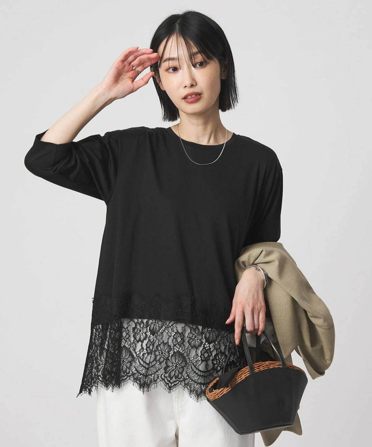 UNITED ARROWS green label relaxing スソ レース プルオーバー カットソー