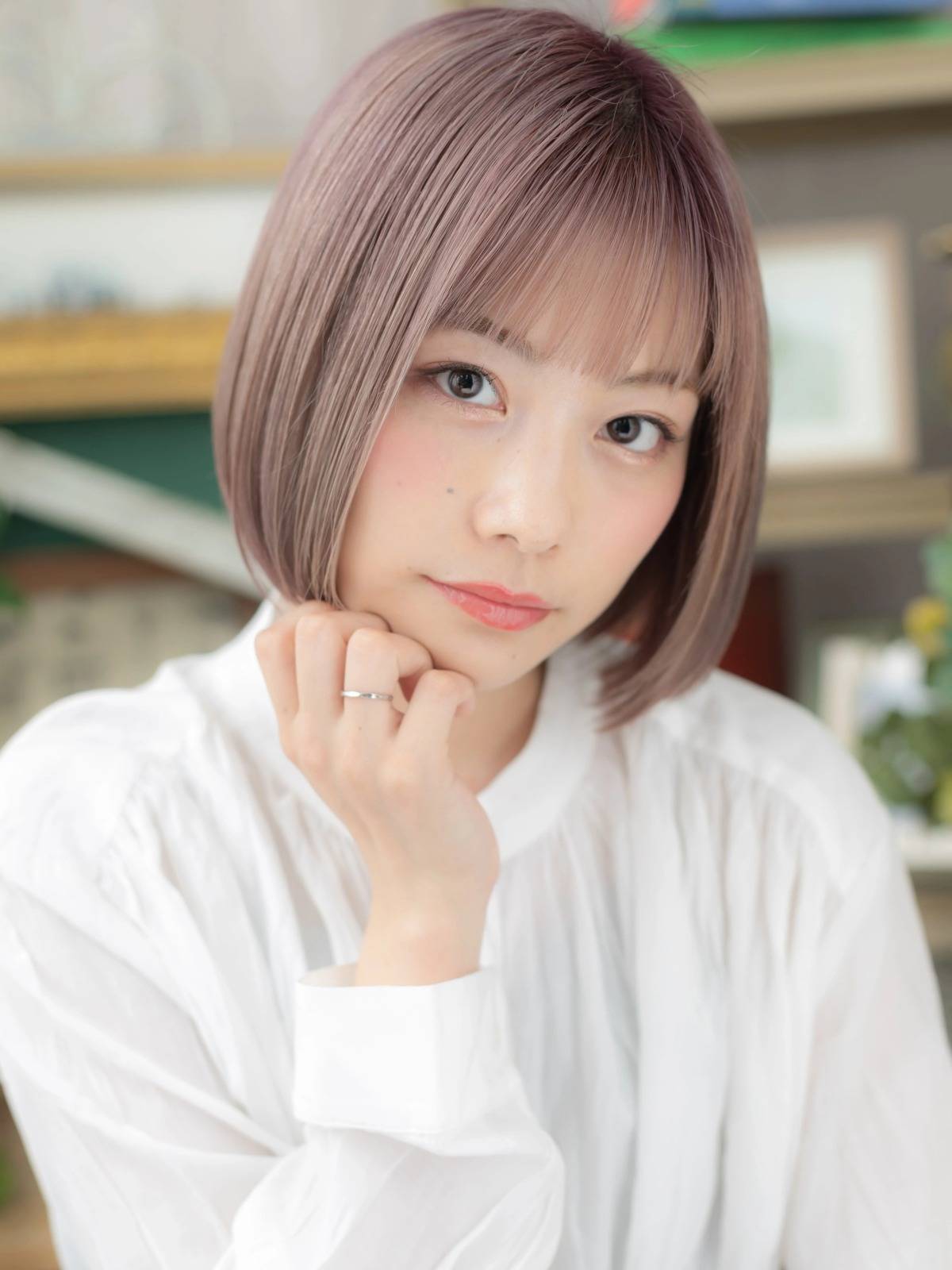 ぱっつん×ハイトーンボブ