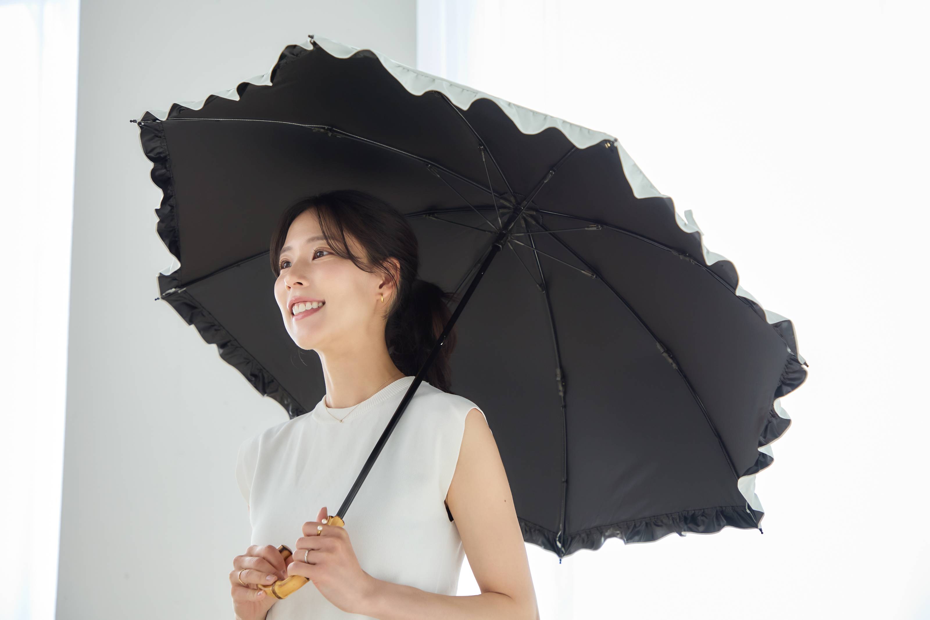 布川桃花とUVOの日傘
