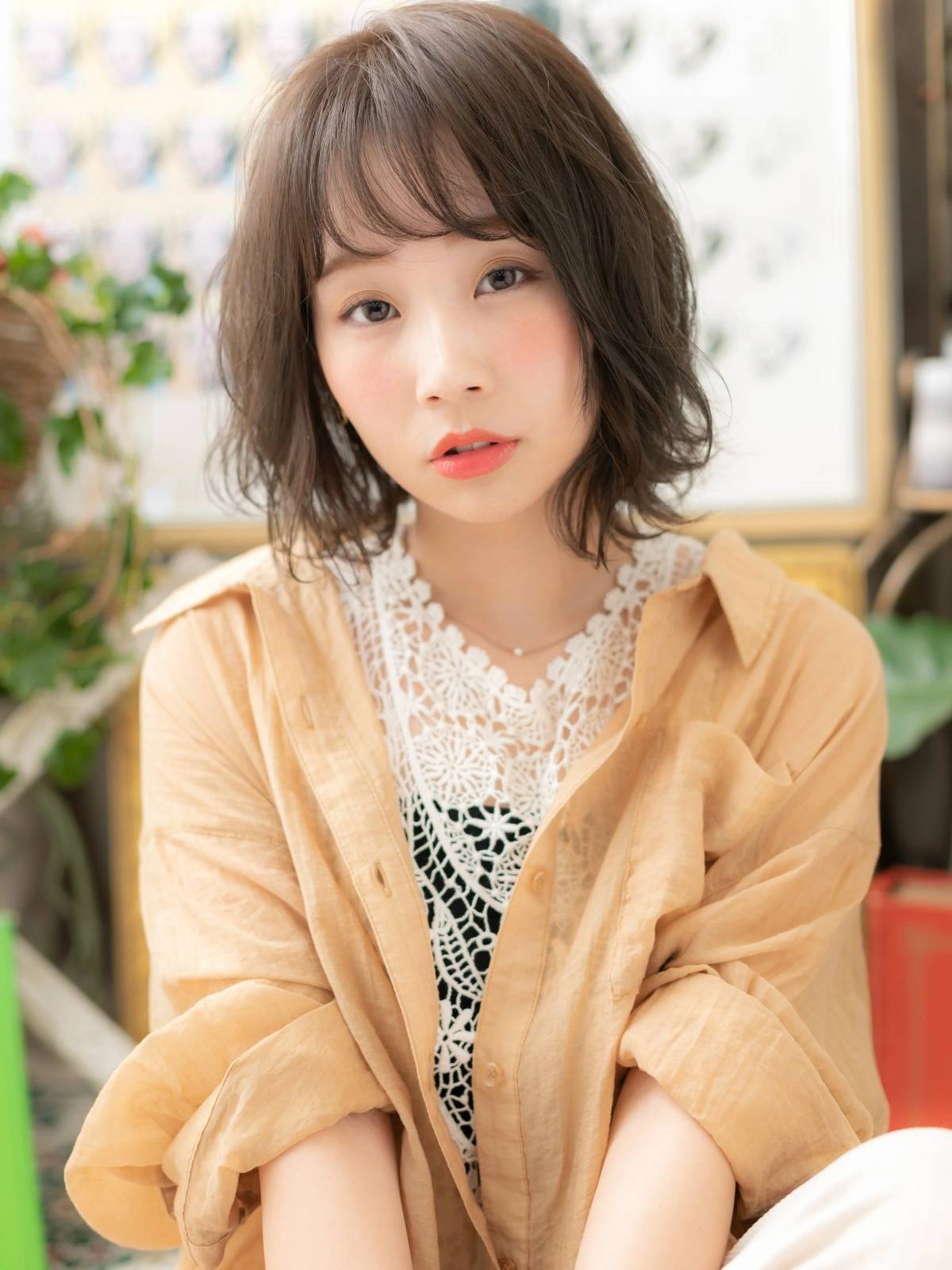 オリーブアッシュのゆるボブ