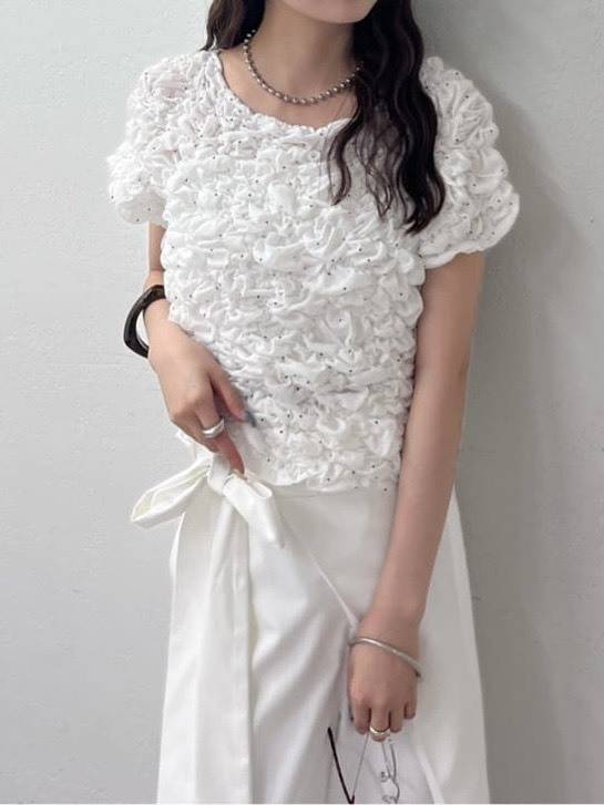 ふわふわシャーリングTシャツ