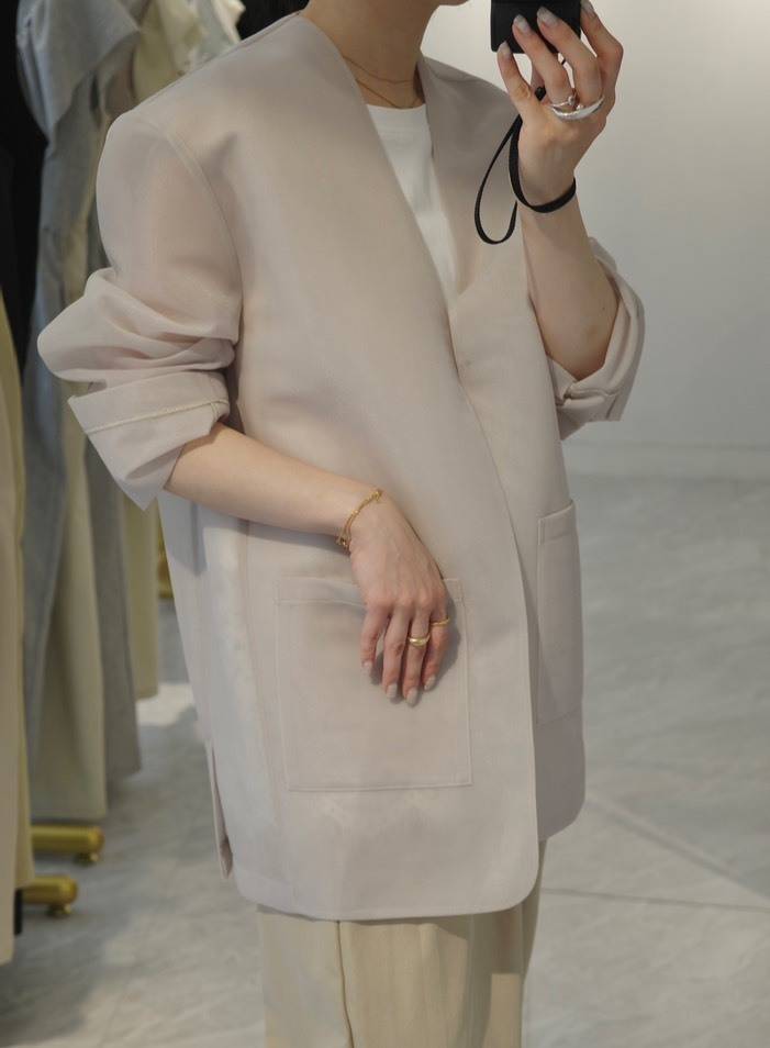AMELY シアーノーカラージャケット