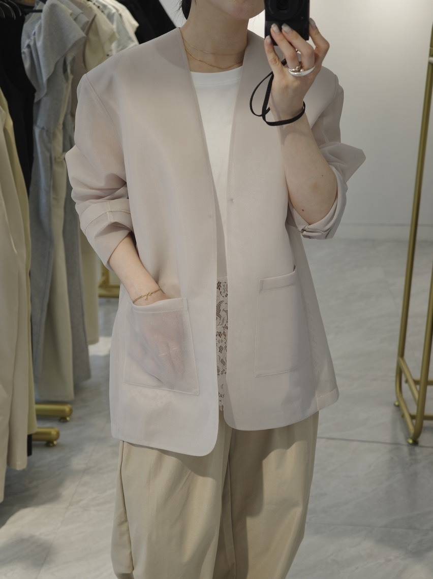 AMELY シアーノーカラージャケット