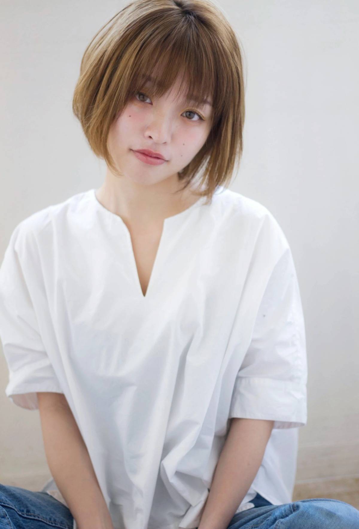 ナチュラルひし形ボブ