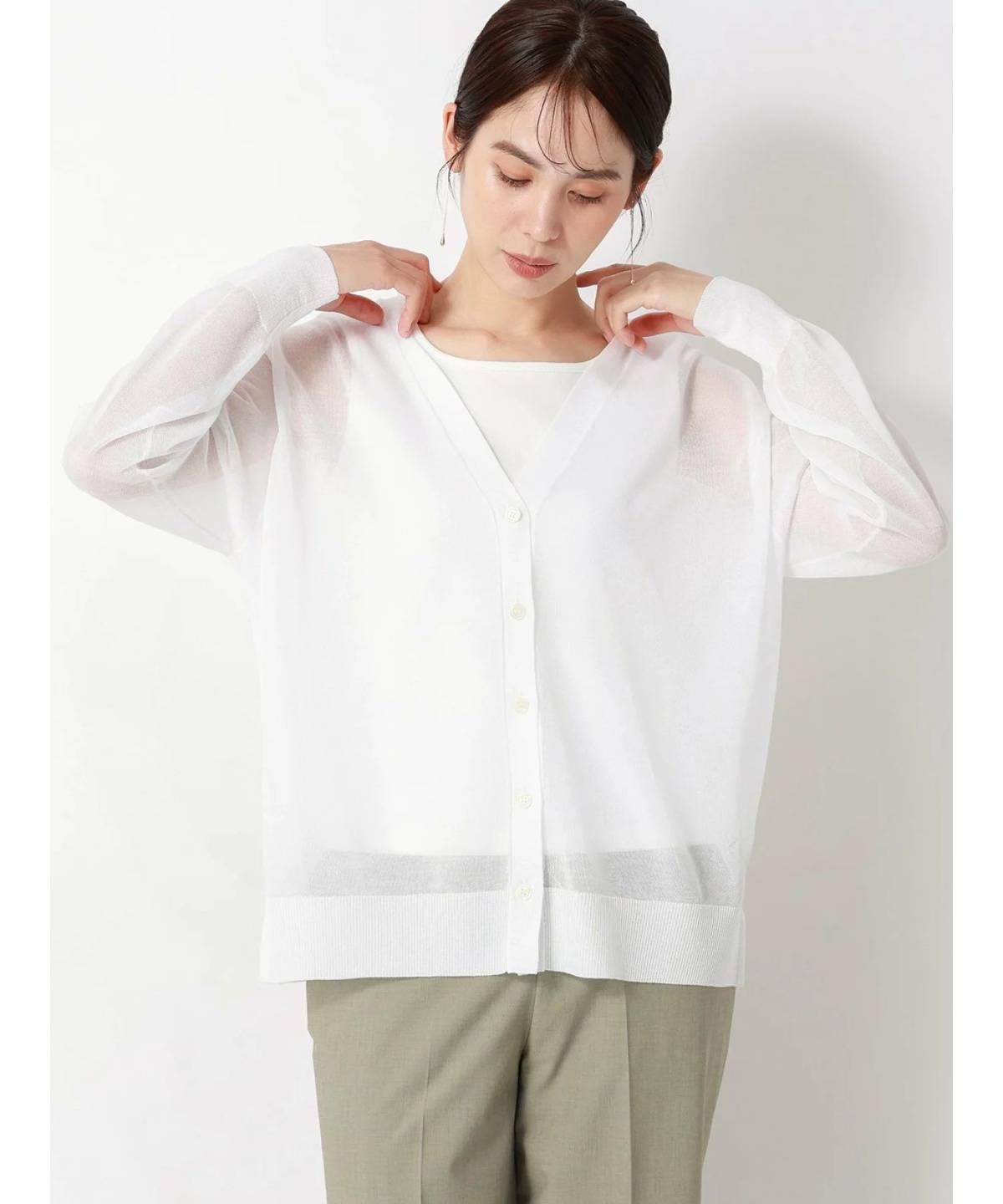 SUIT SQUARE シアー2WAYカーディガン