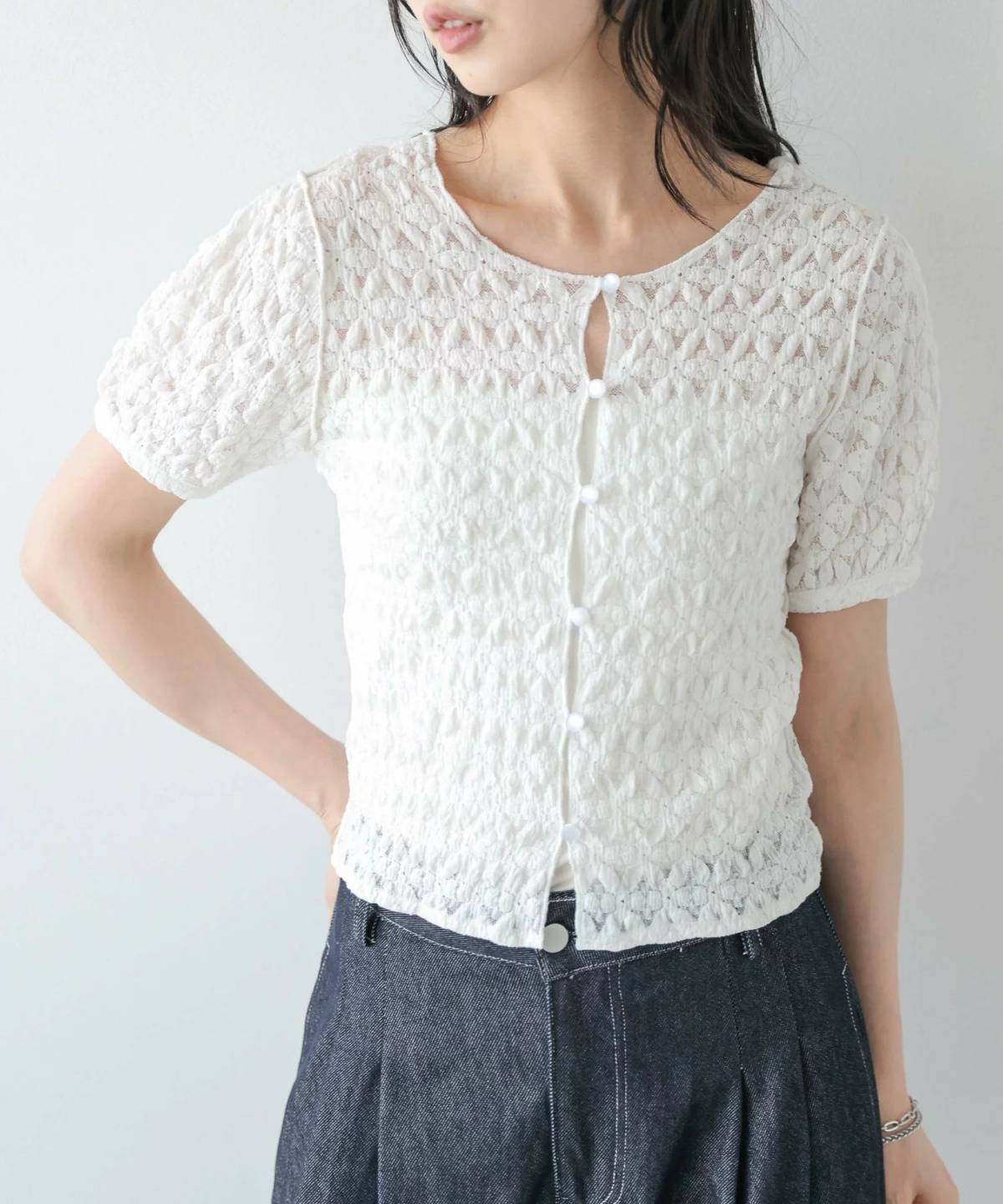 Lajour 前後2WAYショートカーディガン