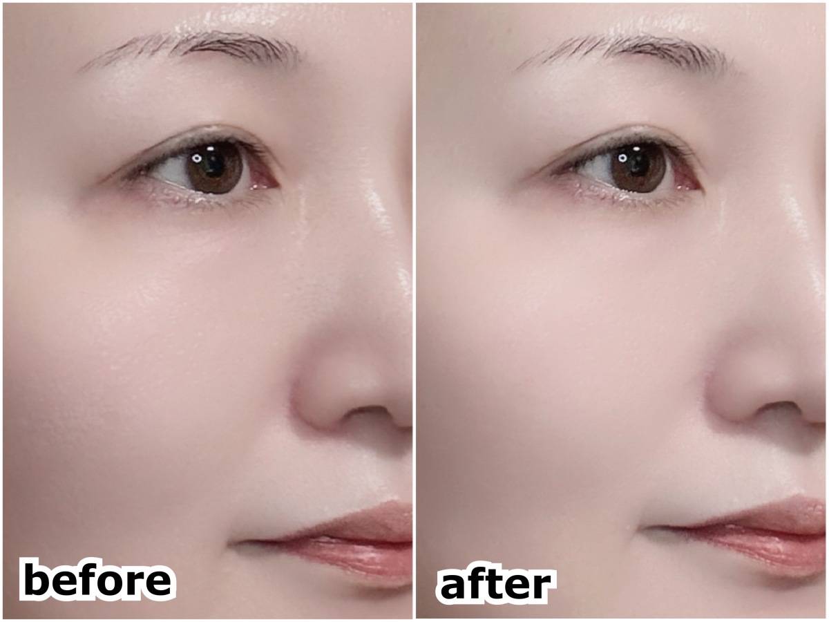BOBBI BROWN ボビイ ブラウン インテンシブ セラム ラディアンス プライマー ロージー UV化粧下地 塗布前 塗布後 before アフター 筆者顔 