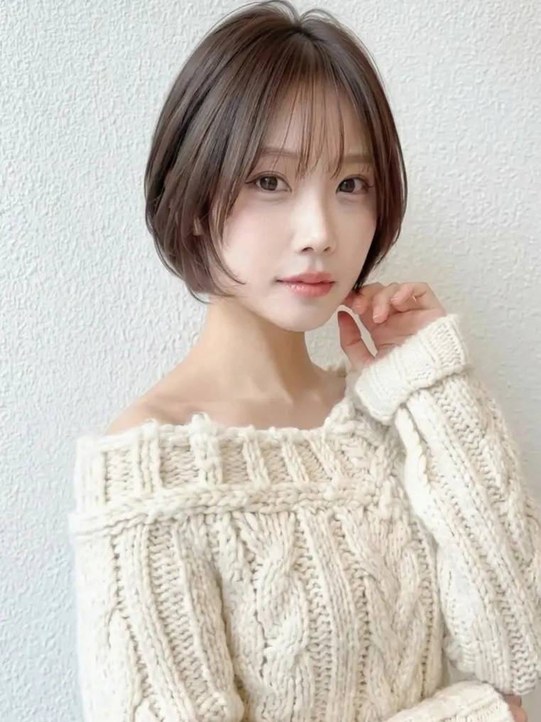 ダークカラーのひし形ボブ