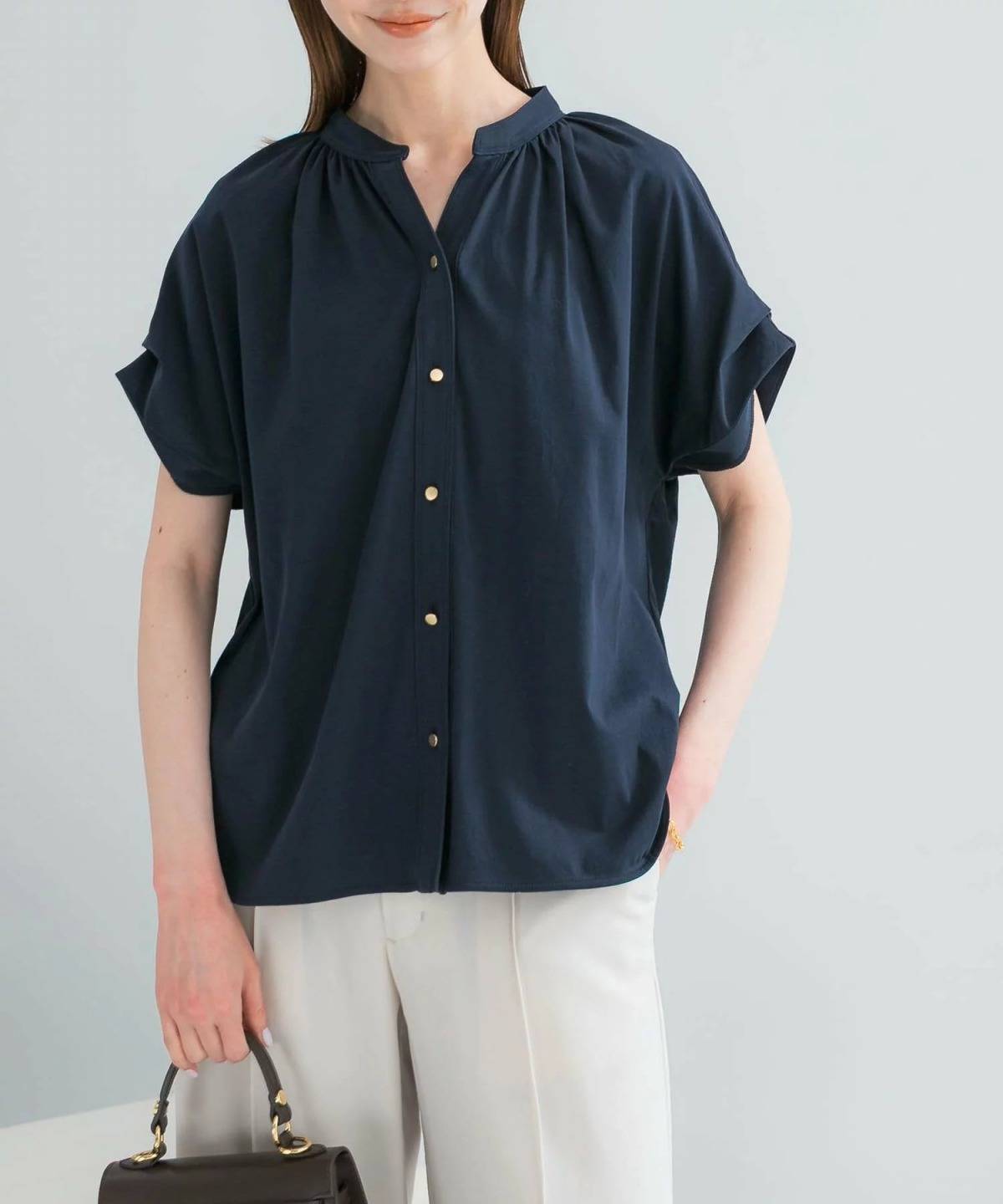 URBAN RESEARCH ROSSO 汗染防止デザインボタンカットブラウス