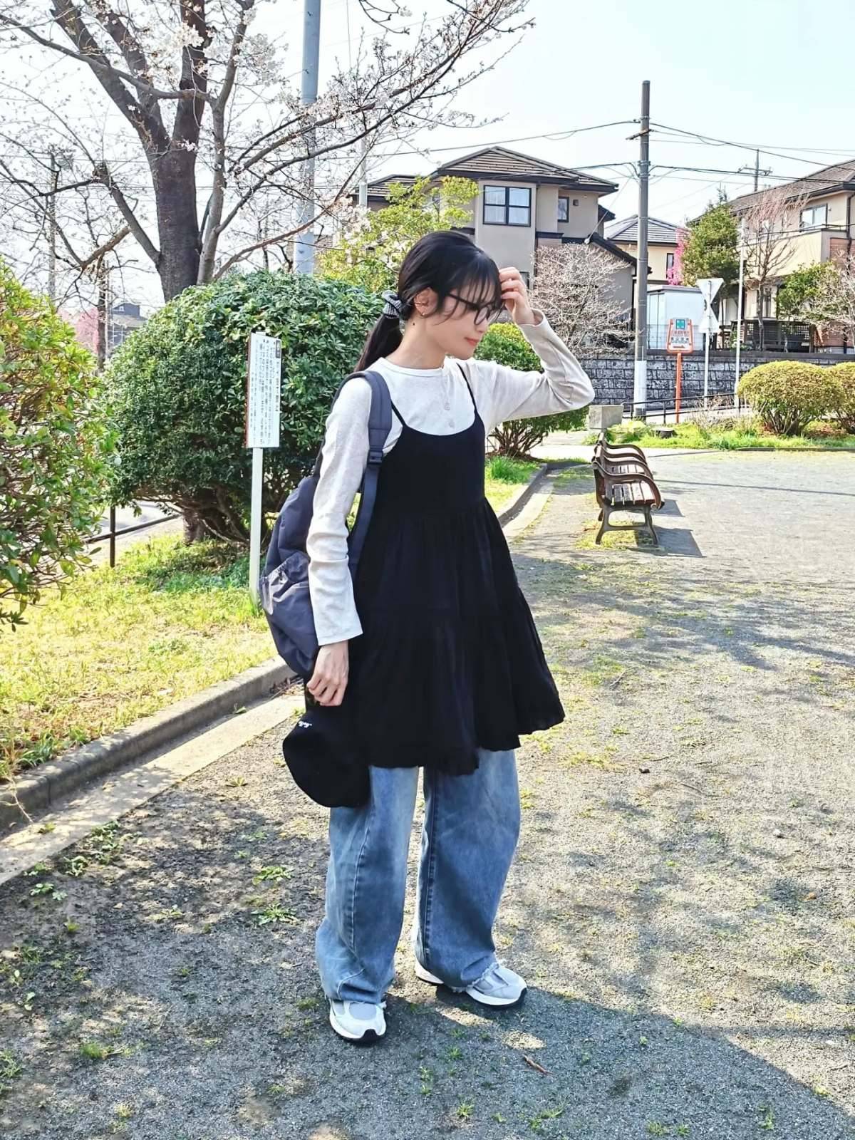 ⑤ミニワンピースを重ね着する♡