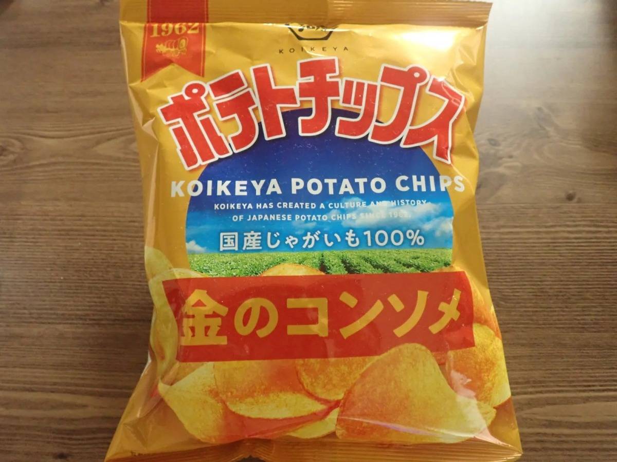 DAISO(ダイソー)：湖池屋 ポテトチップス 金のコンソメ 60g