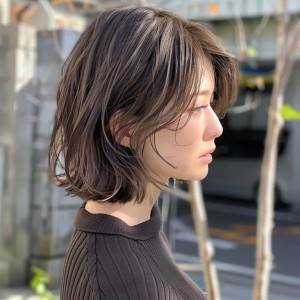  ゆるウェーブ×切りっぱなしボブ 
