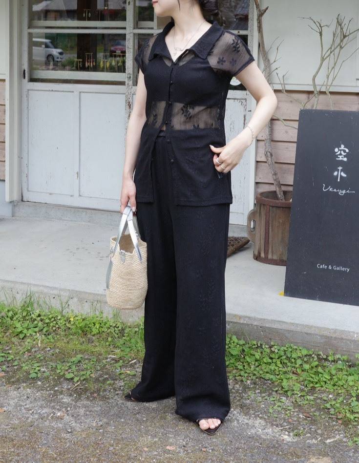 SELECT MOCA シアー刺繍セットアップ