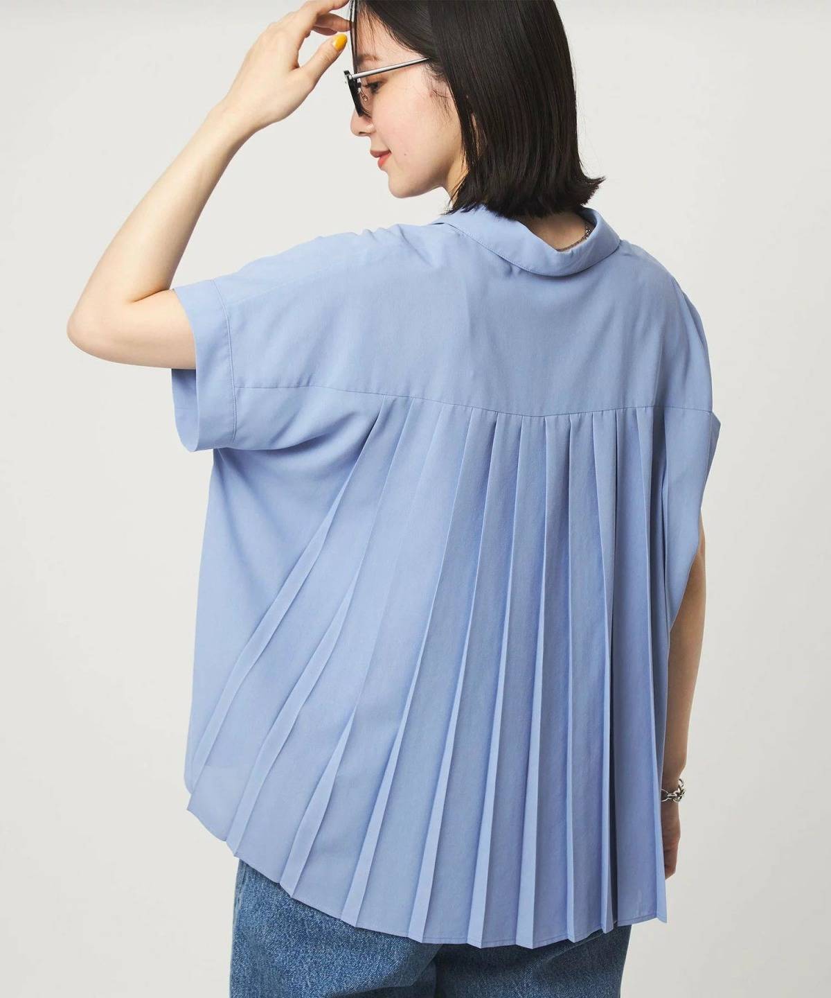 UNITED ARROWS green label relaxing バック プリーツ ブラウス UVカット 通気性