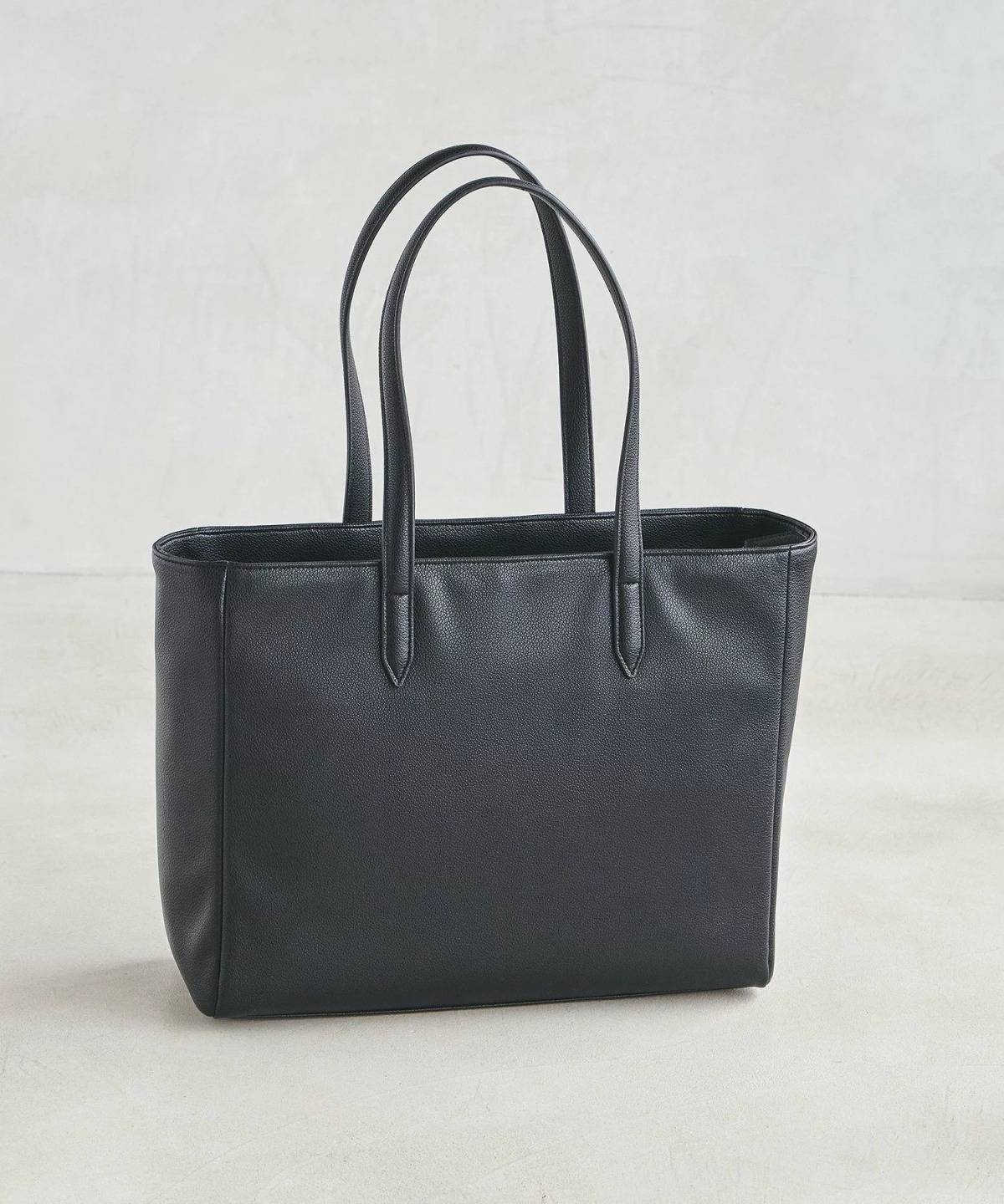 UNITED ARROWS green label relaxing GLR レザーライク ファンクショナル ワイド トートバッグ